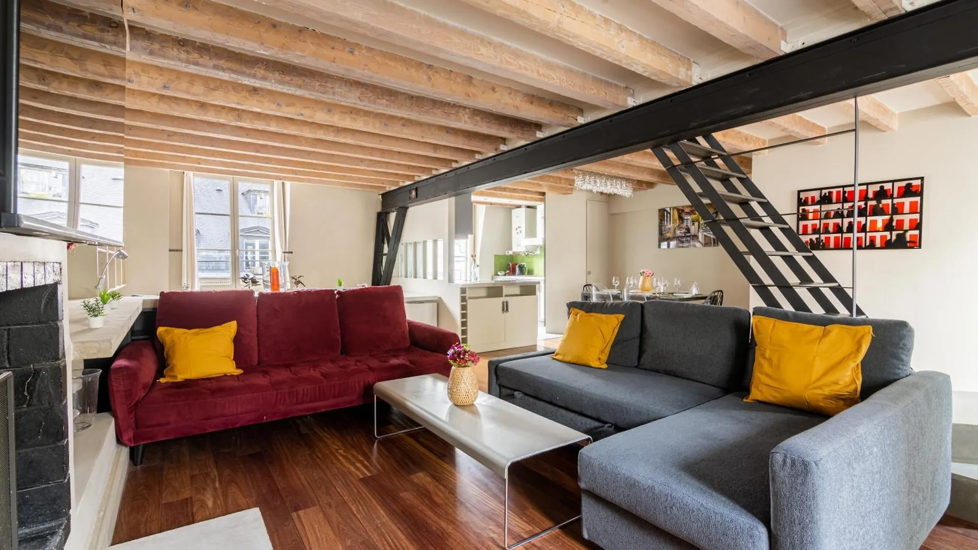 Appartement Quartier Mezzanine & 1Br Le Marais Temple Free Netflix Paris Apartment